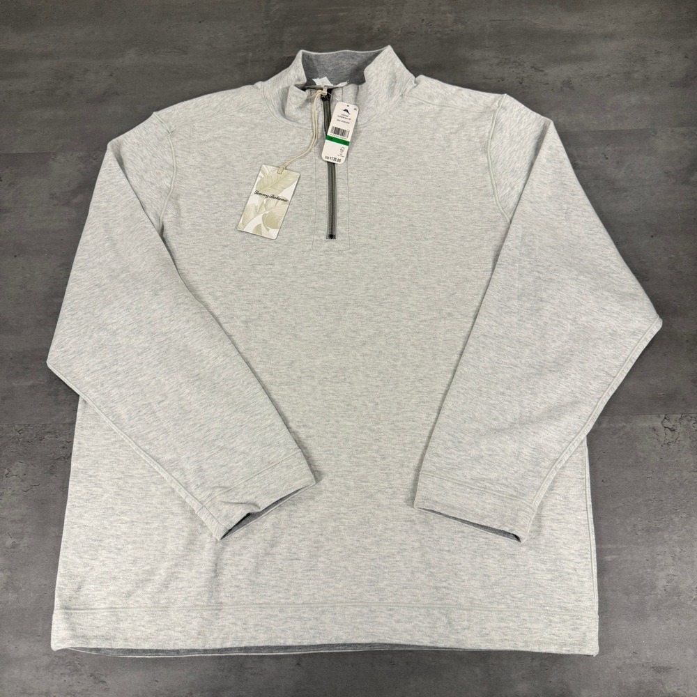 Tommy Bahama Pullover Mens L Flipview Half Zip Lychee Heather Reversible $130